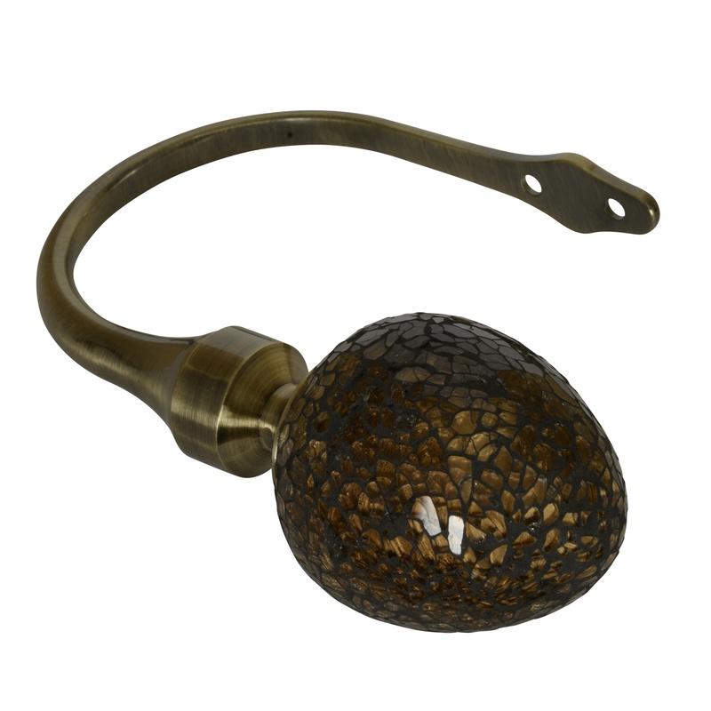 Alexia 28mm Bay Window Curtain Pole Antique Brass