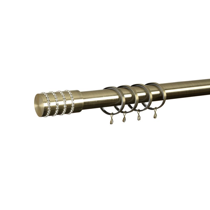 Allure 28mm Bay Window Curtain Pole Antique Brass