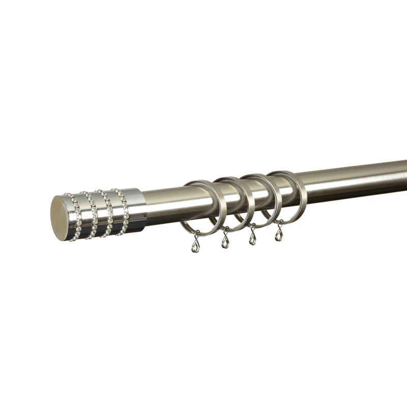 Allure 28mm Curtain Pole Satin Silver