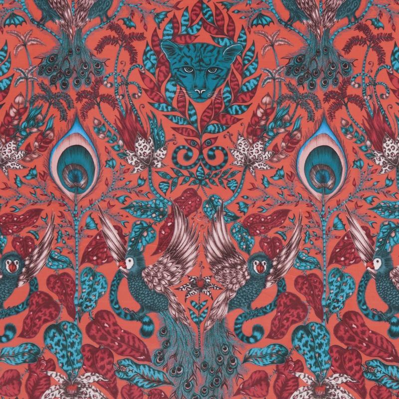 Emma Shipley Amazon Velvet Fabric Red