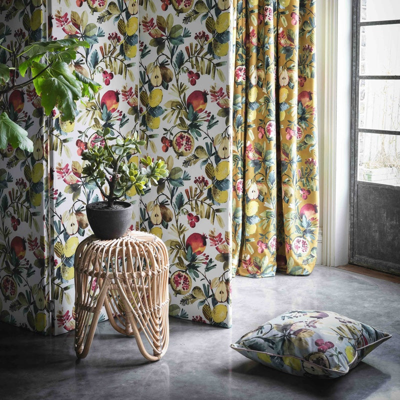 Clarke & Clarke Fruta Velvet Fabric Ochre