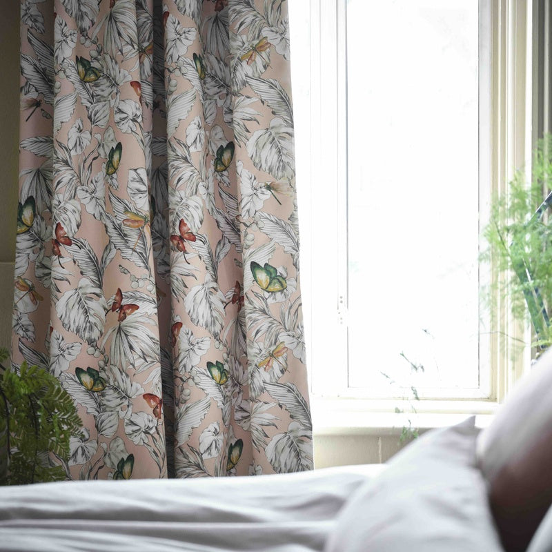 Acadia Curtain Fabric Blush
