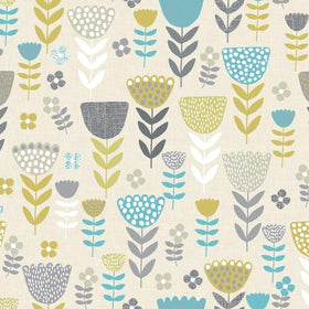 Annika Curtain Fabric Teal