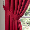 Madison Ready Made Lined Eyelet Curtains Red
