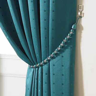 Madison Ready Made Lined Eyelet Curtains Teal