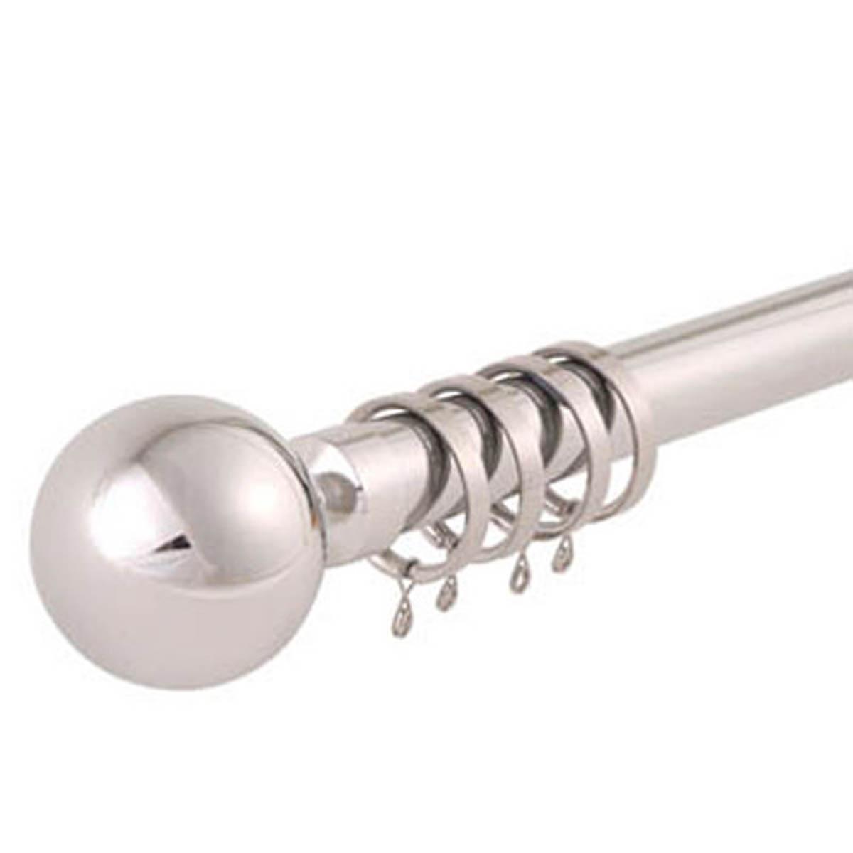 Ball 28mm Bay Window Curtain Pole Chrome