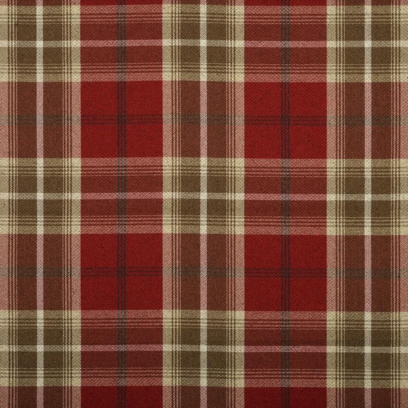 Balmoral Curtain Fabric Roll End 1.8m Red