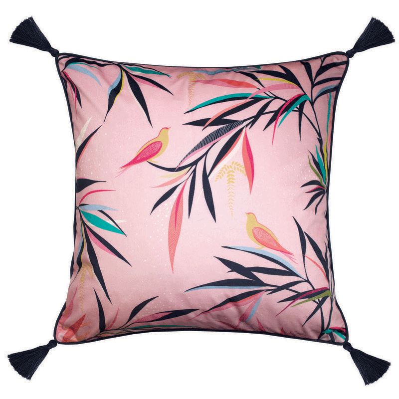 Sara Miller Bamboo Filled Cushion 50cm x 50cm Pale Pink