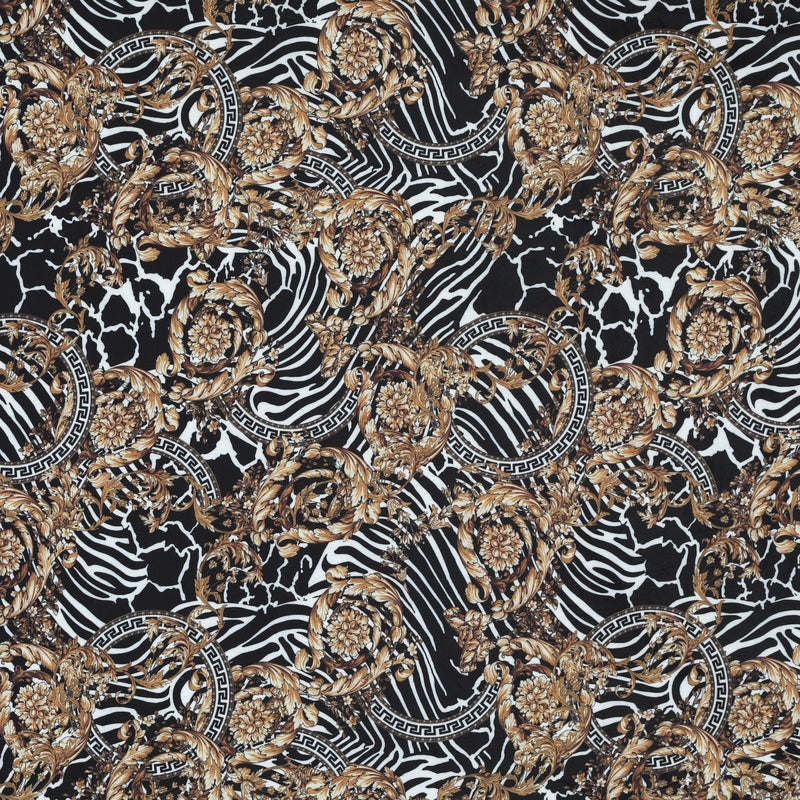 Baroque VELVET Fabric Black