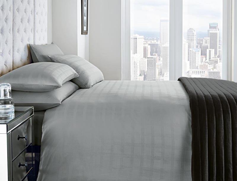 Bergamo Luxury 200 Thread Count Hotel Bedding Silver