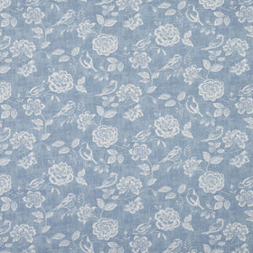 Bird Garden Curtain Fabric Denim