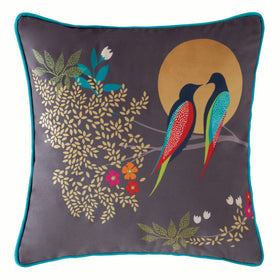 Sara Miller Birds At Dusk Feather Filled Cushion 30cm x 30cm Dark Grey