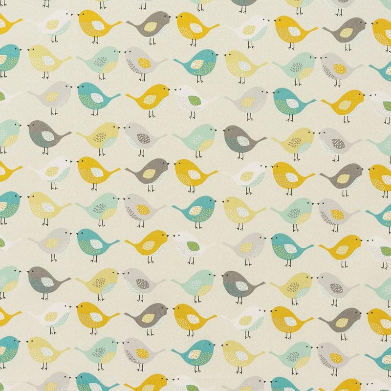 Birds Fabric Ochre