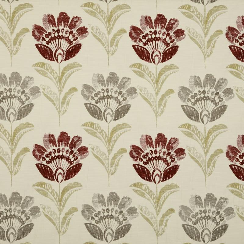 Bordeaux Curtain Fabric Rosso
