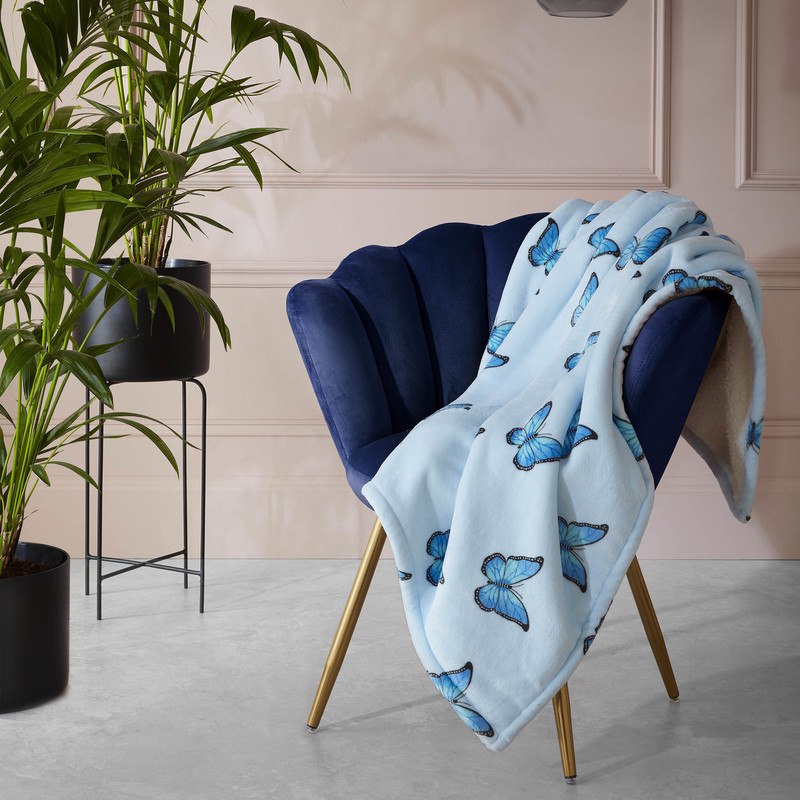Skinnydip Butterfly Throw 130cm x 150cm Blue