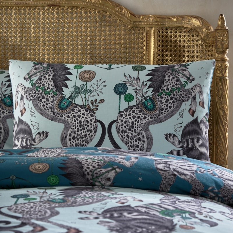 Emma Shipley Caspian Pillowcase Aqua and Teal Housewife