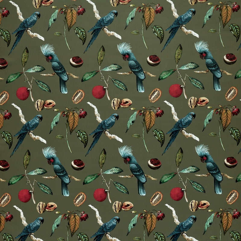 Ashley Wilde Cockatoo Fabric Olive