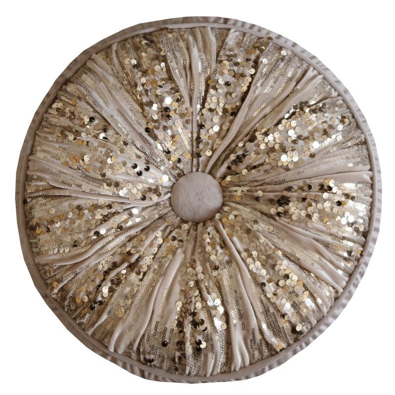 Amanda Holden Confetti Filled Round Boudoir 34cm x 14cm Truffle
