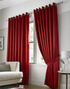 Contempo Ready Made Eyelet Curtains Red