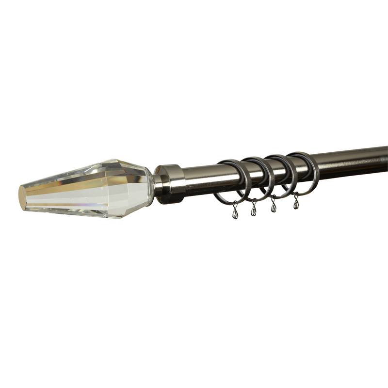 Crystal 28mm Bay Window Curtain Pole Graphite