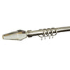 Crystal 28mm Bay Window Curtain Pole Satin Silver