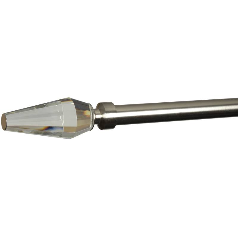 Crystal 28mm Eyelet Curtain Pole Satin Silver