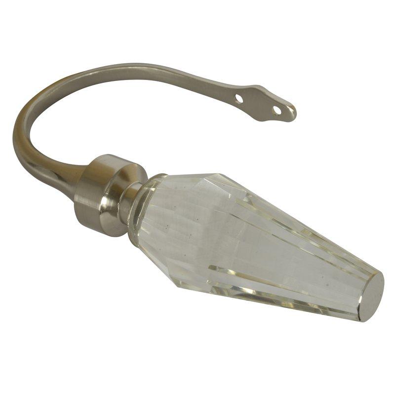 Crystal 28mm Bay Window Curtain Pole Satin Silver