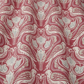 Dawn Chorus Curtain Fabric Ruby