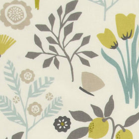 Clarke & Clarke Frida Fabric Charteuse/Charcoal