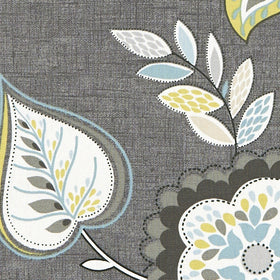 Clarke & Clarke Octavia Fabric Charcoal / Chartreuse