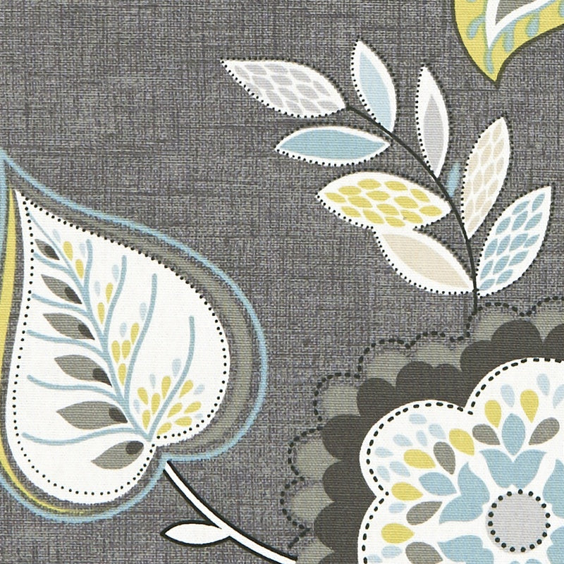 Clarke & Clarke Octavia Fabric Charcoal / Chartreuse