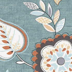 Octavia Curtain Fabric Teal / Spice