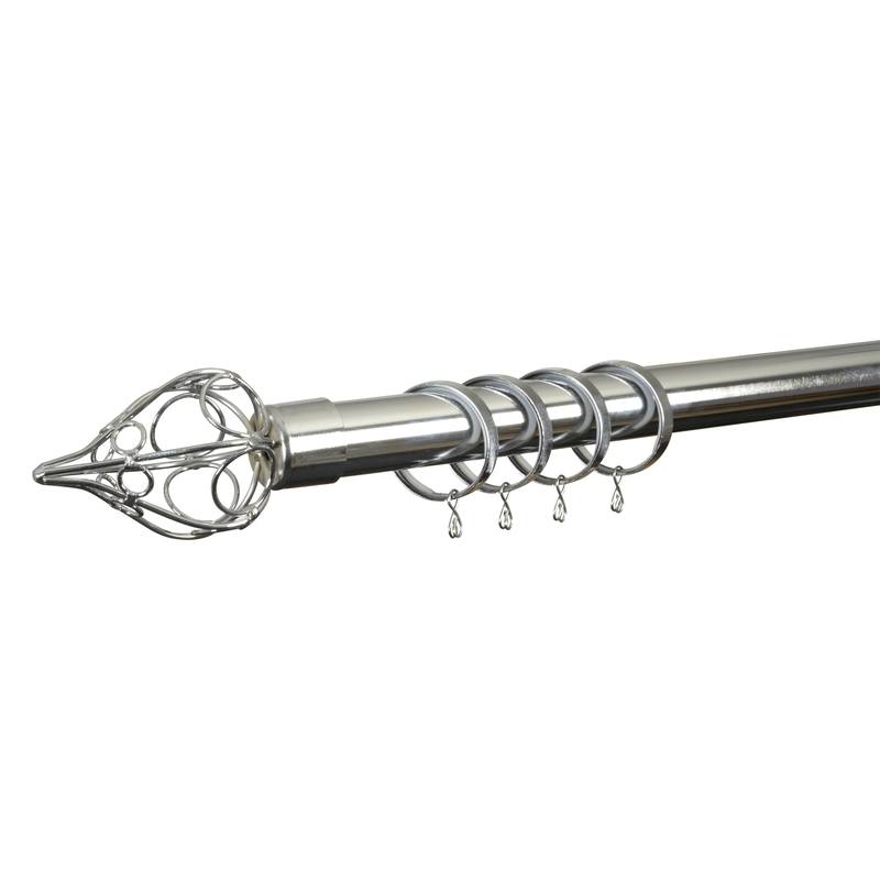 Divine 28mm Bay Window Curtain Pole Chrome