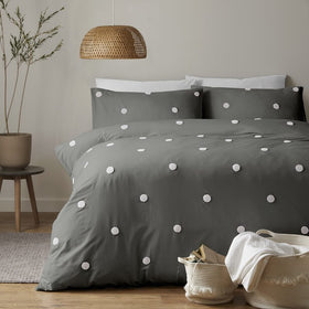Appletree Signature Dot Garden Bedding Set Charcoal and White