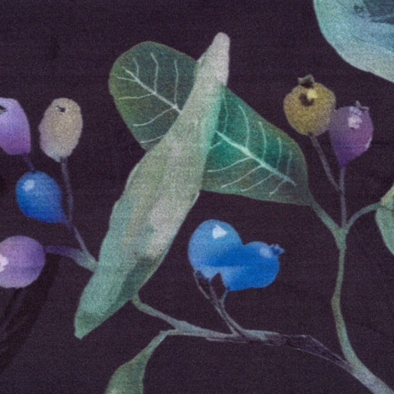 Linda Barker Dottie's Love Velvet Curtain Fabric Deep Blue Blueberry Deep blue