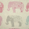 Elephants Curtain Fabric Pastel