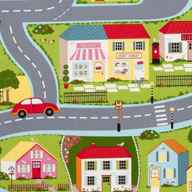 Road Map Curtain Fabric Multi