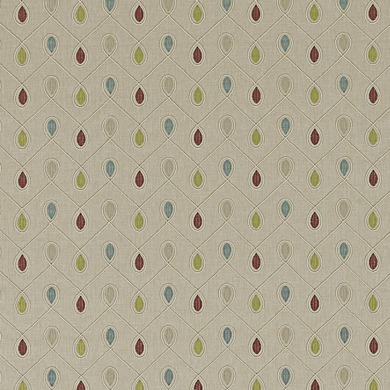 Healey Curtain Fabric Raspberry Duckegg
