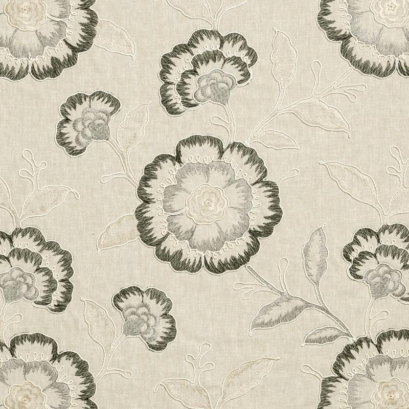 Richmond Curtain Fabric Charcoal