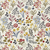 Clarke & Clarke Frida Fabric Indigo/Cranberry