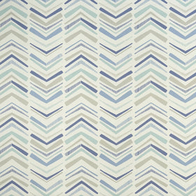 Chevron Curtain Fabric Denim