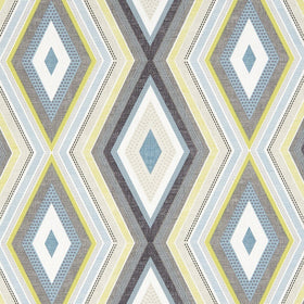 Clarke & Clarke Terrazzo Fabric Charcoal / Chartreuse