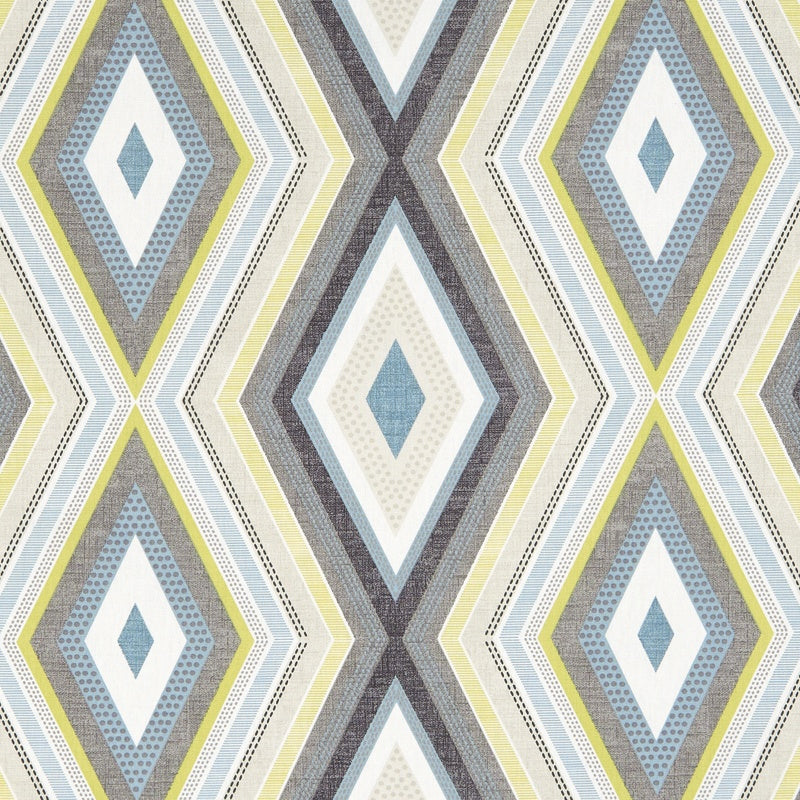 Clarke & Clarke Terrazzo Fabric Charcoal / Chartreuse