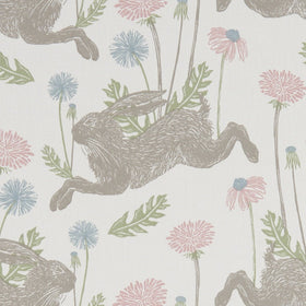 Clarke & Clarke March Hare Fabric Pastel