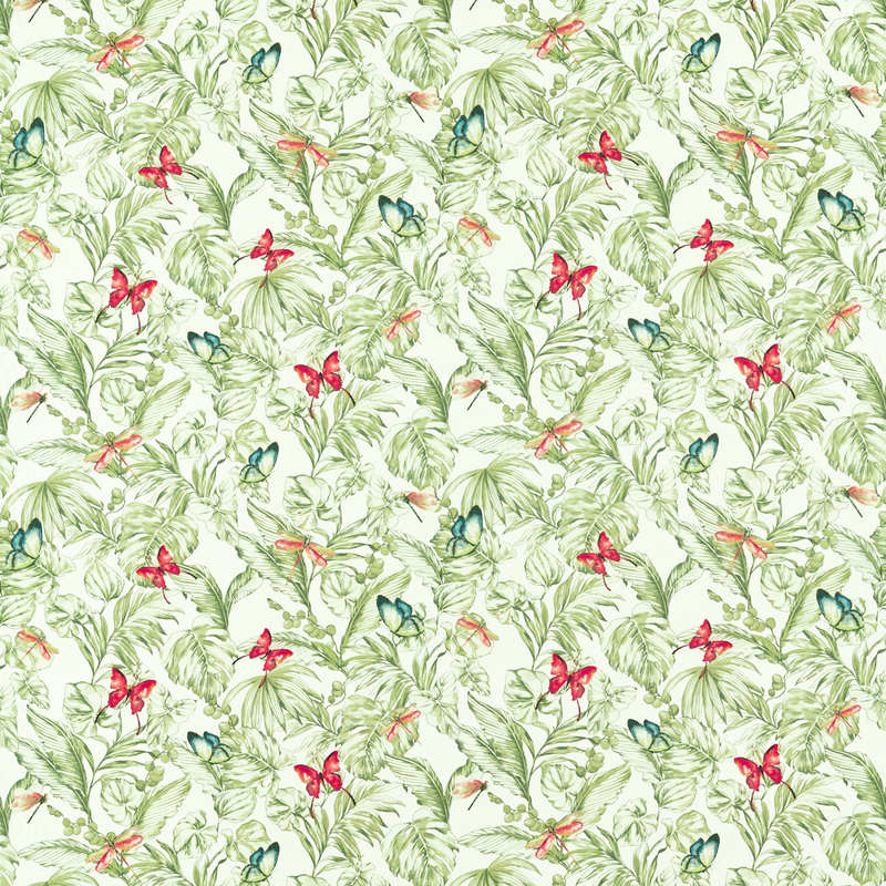 Acadia Curtain Fabric Olive and Spice