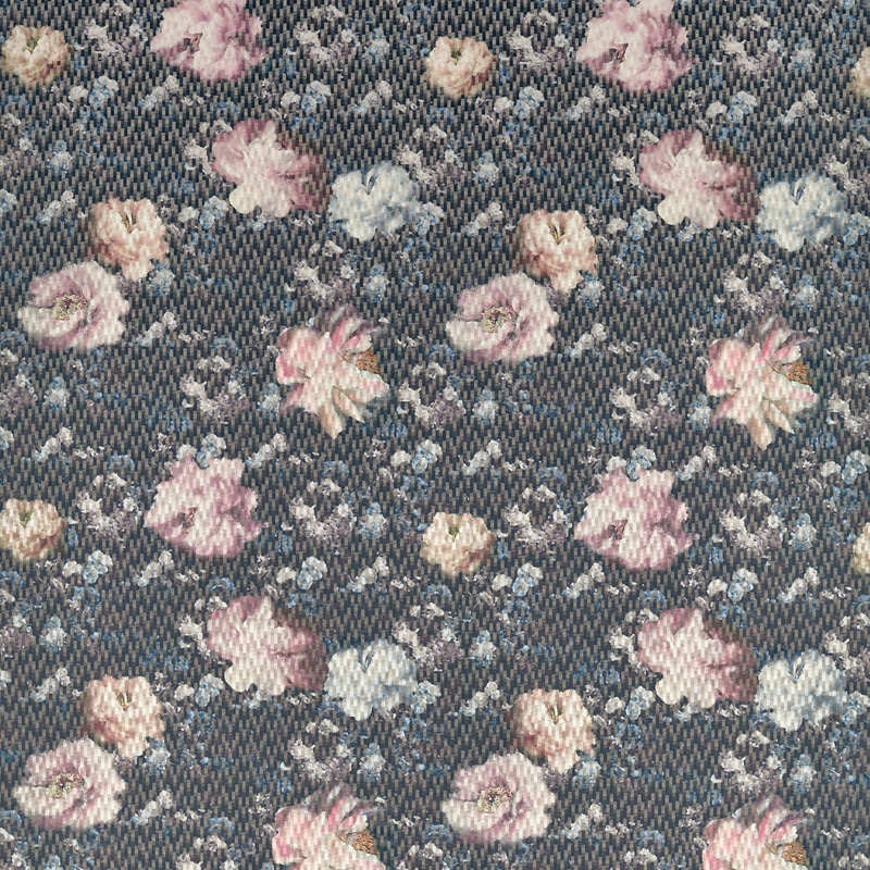 Camile Curtain Fabric Blush and Charcoal