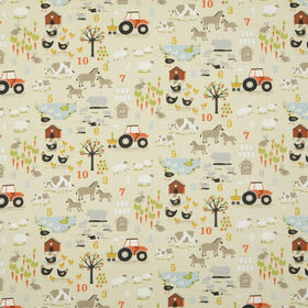 Ferme Curtain Fabric Gris
