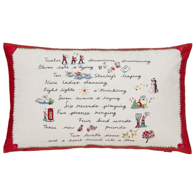 Cath Kidston Festive Poem Filled Boudoir 30cm x 50cm Parchment