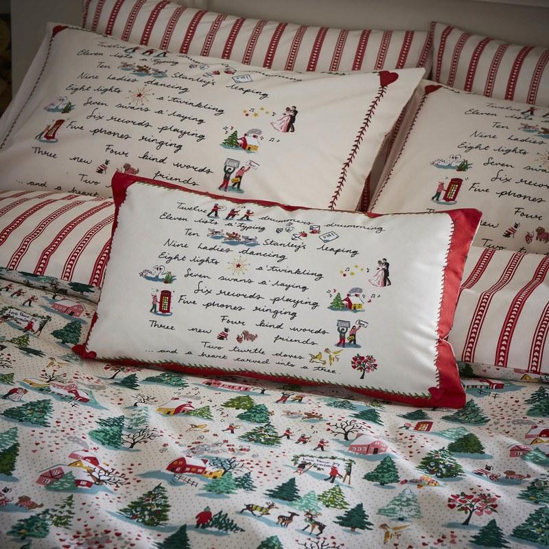 Cath Kidston Festive Poem Filled Boudoir 30cm x 50cm Parchment