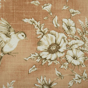 Finch Toile Curtain Fabric Coral